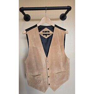 Scully genuine leather tan and black  mens vest size medium